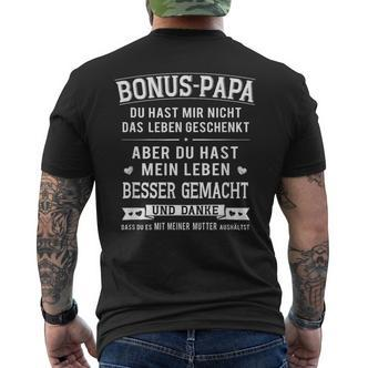 Bonus Papa Men’S Stepfather Leben Besser Gemacht German Text T-Shirt mit Rückendruck - Seseable De
