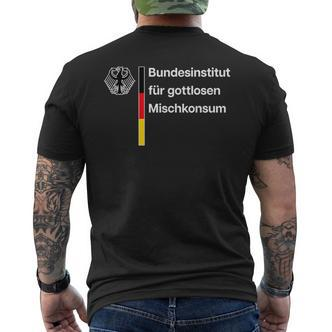 Bundesinstitut Für Gottlosen Mischkonsum Gottloser Ironie T-Shirt mit Rückendruck - Seseable De