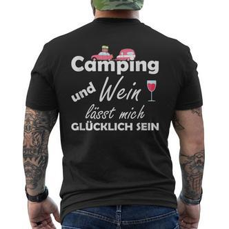 Camping Und Wein Lässt Mich Glücklich Sein T-Shirt mit Rückendruck - Seseable De