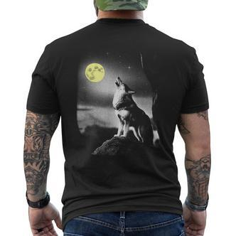 With Cool Wolf Der Unter Einer Starnenky Den Moon Black T-Shirt mit Rückendruck - Seseable De