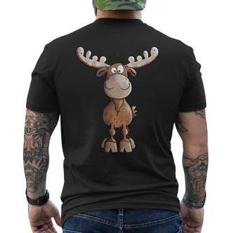 Crazy Elk I Deer Reindeer Fun Animal Motif T-Shirt mit Rückendruck - Seseable De