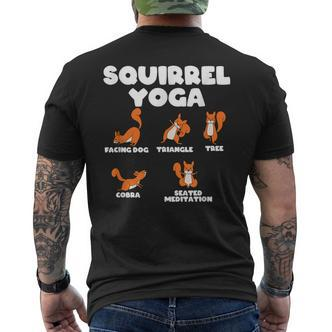Eichhörnchen Yoga Lustiges Pose Illustration Schwarz Kurzärmliges Herren-T-Kurzärmliges Herren-T-Shirt - Seseable De