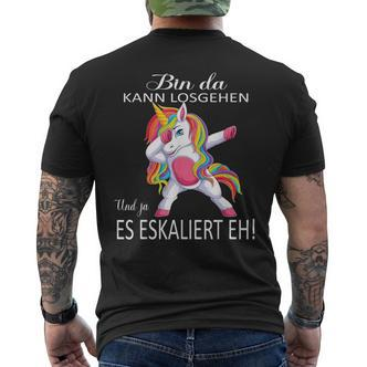 Einhorn Bin Da, Losgehen Kann & Ja Es Escaliert Eh Kurzärmliges Herren-T-Kurzärmliges Herren-T-Shirt - Seseable De