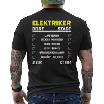 Elektrotechnik Elektroniker Handwerker Elektriker Black T-Shirt mit Rückendruck - Seseable De