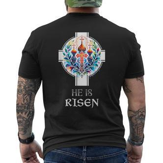 Er Ist Auferstandenes Kreuz Jesus Ostern Christliche Religiöse Männer Jugendliche T-Shirt mit Rückendruck - Seseable De