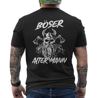 Evil Alter Mann Grandpa Papa Viking Axe T-Shirt mit Rückendruck - Seseable De