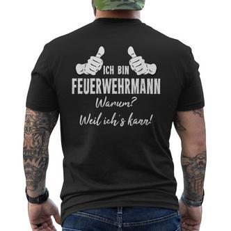Feuerwehrmann Kurzärmliges Herren-T-Kurzärmliges Herren-T-Shirt Ich Bin Feuerwehrmann Weil Ich's Kann, Berufsfeuerwehr - Seseable De