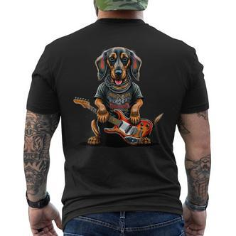 Dachshund Cute Rock And Roll Rocker Punk T-Shirt mit Rückendruck - Seseable De