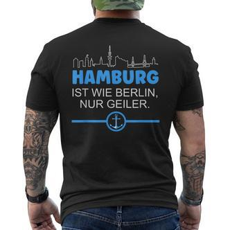 Hamburg Is Like Berline Nur Geiler Skyline Anchor S T-Shirt mit Rückendruck - Seseable De