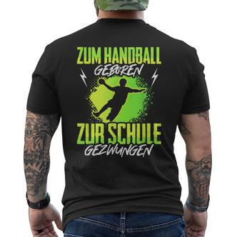 Handballgeborenes Kindershirt - Zur Schule Gezwungen, Handball-Kurzärmliges Herren-T-Kurzärmliges Herren-T-Shirt - Seseable De