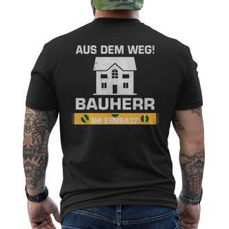 Hausbauer Richtfest Geschenk Bauherr Im Einatz T-Shirt mit Rückendruck - Seseable De