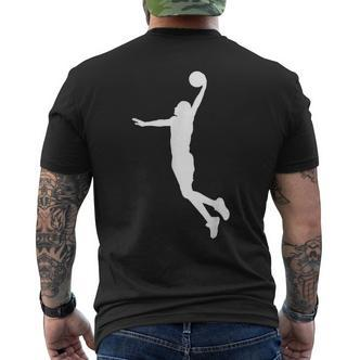 Herren Kurzärmliges Herren-T-Kurzärmliges Herren-T-Shirt mit Basketball-Silhouetten-Design in Schwarz, Sportliches Tee - Seseable De