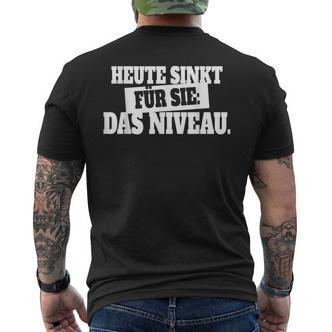 Heute Sinkt Niveau Kurzärmliges Herren-T-Kurzärmliges Herren-T-Shirt für Party & Feiern, Lustiges Deutsch Spruch Kurzärmliges Herren-T-Shirt - Seseable De