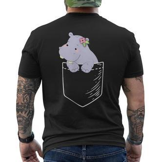 Hippopotamus in Tasche Schwarzes Kurzärmliges Herren-T-Kurzärmliges Herren-T-Shirt, Lustiges Tiermotiv Tee - Seseable De