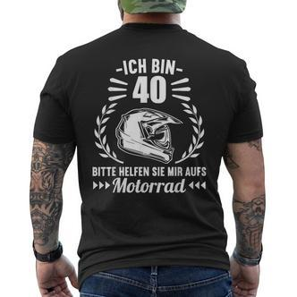 Ich bin 40 Motorrad Kurzärmliges Herren-T-Kurzärmliges Herren-T-Shirt, 40. Geburtstag Lustige Biker Tee - Seseable De
