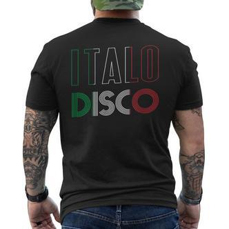 Italo Disco Herren Kurzärmliges Herren-T-Kurzärmliges Herren-T-Shirt im Retro-Stil, Italienische Flaggenfarben – Schwarz - Seseable De
