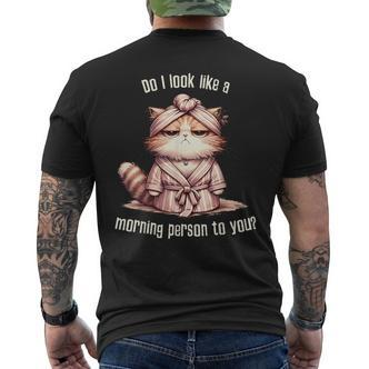 Katze Kein Morgenmensch T-Shirt mit Rückendruck - Seseable De