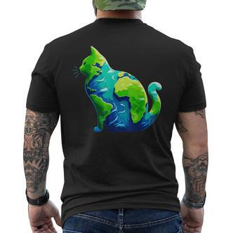 Lustiger Tag Der Erde 2024 Katzenliebhaber Süße Katze Earth Day T-Shirt mit Rückendruck - Seseable De