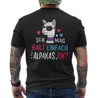 Lustiges Alpaka Fan Kurzärmliges Herren-T-Kurzärmliges Herren-T-Shirt: 'Ich mag halt einfach Alpakas, OK?' Schwarz - Seseable De