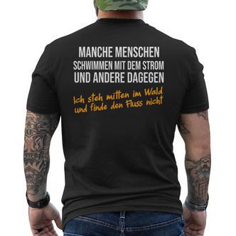 Manche Menschen Schwimmen Mit Dem Strom German Language T-Shirt mit Rückendruck - Seseable De