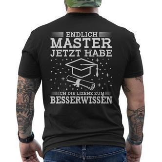 Master Graduation Licence Zum Besserwissen T-Shirt mit Rückendruck - Seseable De