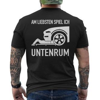 With Mechanic Screwdriver Am Liebsten Spielen Ich Untenrum T-Shirt mit Rückendruck - Seseable De
