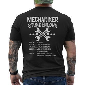 Mechaniker Stundenlohn Mechanik Kfz Humour T-Shirt mit Rückendruck - Seseable De
