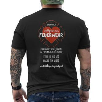 Mein Papa Ist Bei Der Feuerwehrpapa T-Shirt mit Rückendruck - Seseable De