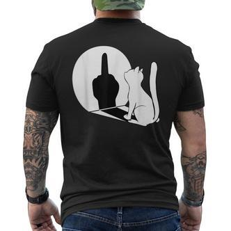 Middle Finger Cat Middle Finger Shadow S T-Shirt mit Rückendruck - Seseable De