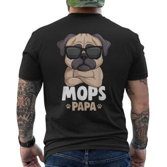 Mops Papa Lustiges Kurzärmliges Herren-T-Kurzärmliges Herren-T-Shirt, Pug mit Sonnenbrillen für Hundeliebhaber - Seseable De