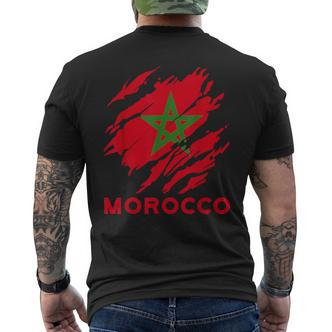 Morocco Flag Vintage Style Retro Morocco Football Mor T-Shirt mit Rückendruck - Seseable De