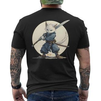 Ninja Katze Mit Großem Schwert T-Shirt mit Rückendruck - Seseable De