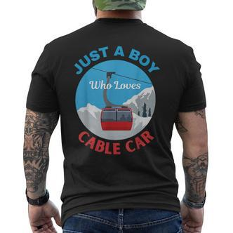 Nur Ein Junge Der Seilbahn Aufzüge Mechaniker Liebt T-Shirt mit Rückendruck - Seseable De