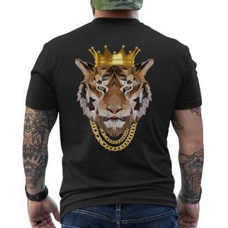 Oldschool Hip Hop Origami Tiger King Jungle Rap Dance T-Shirt mit Rückendruck - Seseable De