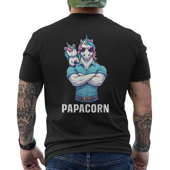 Papacorn Papa Tochter Einhörner Bodybuilding Vater Vatertag T-Shirt mit Rückendruck - Seseable De