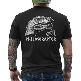 Philosoraptor Meme Philosophy Dinosaur T-Shirt mit Rückendruck - Seseable De