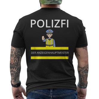 Polizfi Der Anzeigenhauptmeister Distributes Nodules Meme T-Shirt mit Rückendruck - Seseable De