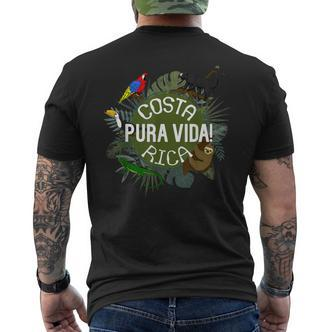 Pura Vida Costa Rica Party Animals Blue T-Shirt mit Rückendruck - Seseable De