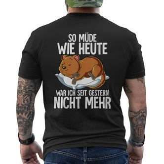 Quokka So Müde Kurzärmliges Herren-T-Kurzärmliges Herren-T-Shirt, Lustiges Schlafbedürftiges Tier Tee - Seseable De
