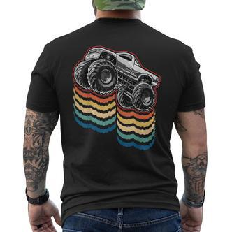 Retro Vintage Monster Truck Retro Silhouette For Boys T-Shirt mit Rückendruck - Seseable De