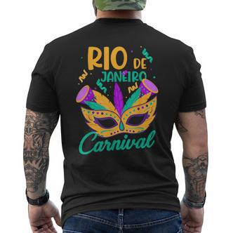 Rio De Janeiro Carnival Brazil Mask Brazil Souvenir T-Shirt mit Rückendruck - Seseable De