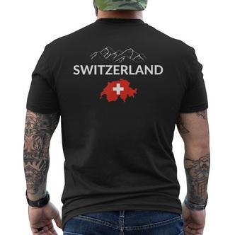 Switzerland Flag Hiking Holiday Switzerland Swiss Flag T-Shirt mit Rückendruck - Seseable De
