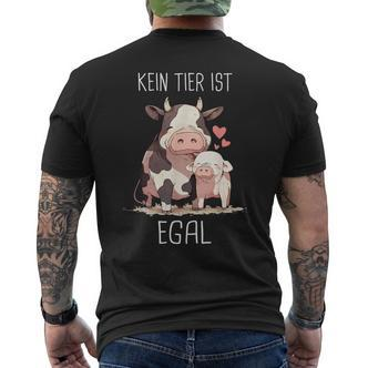 Vegetarier Kein Tier Ist Egal Veganer Kuh Schwin German T-Shirt mit Rückendruck - Seseable De