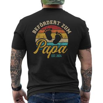 Vintage Retro Befördert Zum Papa 2024 T-Shirt mit Rückendruck - Seseable De