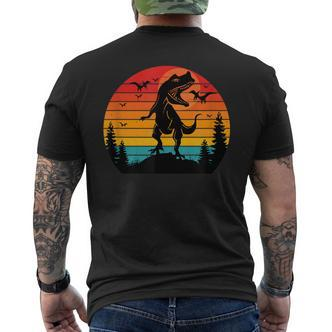 Vintage T-Rex Dinosaurier März Retro Sonnenuntergang Dinosaurier T-Shirt mit Rückendruck - Seseable De