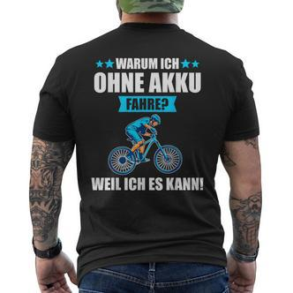 Warum Ich Ohne Akku Fahre: Berge Kurzärmliges Herren-T-Kurzärmliges Herren-T-Shirt für Radfahrer - Seseable De