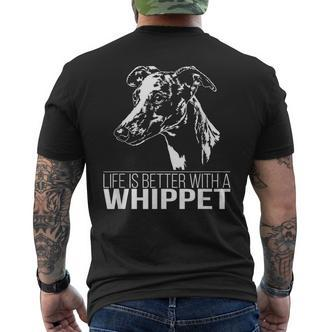 Whippet Life Is Better Greyhounds Dog Slogan T-Shirt mit Rückendruck - Seseable De