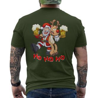 Betrunkener Weihnachtsmann Mit Rudolf Dem Rentier Xmas T-Shirt mit Rückendruck - Seseable De