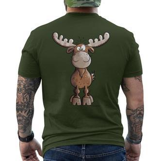Crazy Elk I Deer Reindeer Fun Hunting Christmas Animal Motif T-Shirt mit Rückendruck - Seseable De
