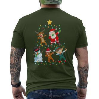 Dabbing Santa Elf Santa Reindeer Xmas Short Sleeve Black T-Shirt mit Rückendruck - Seseable De